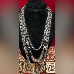 Skull necklace multi layer